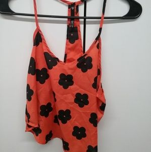 Silk crop top tank top